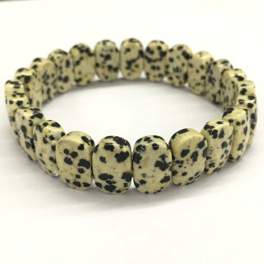 Dalmatian Jasper Faceted Oval 8X14mm Bracelet