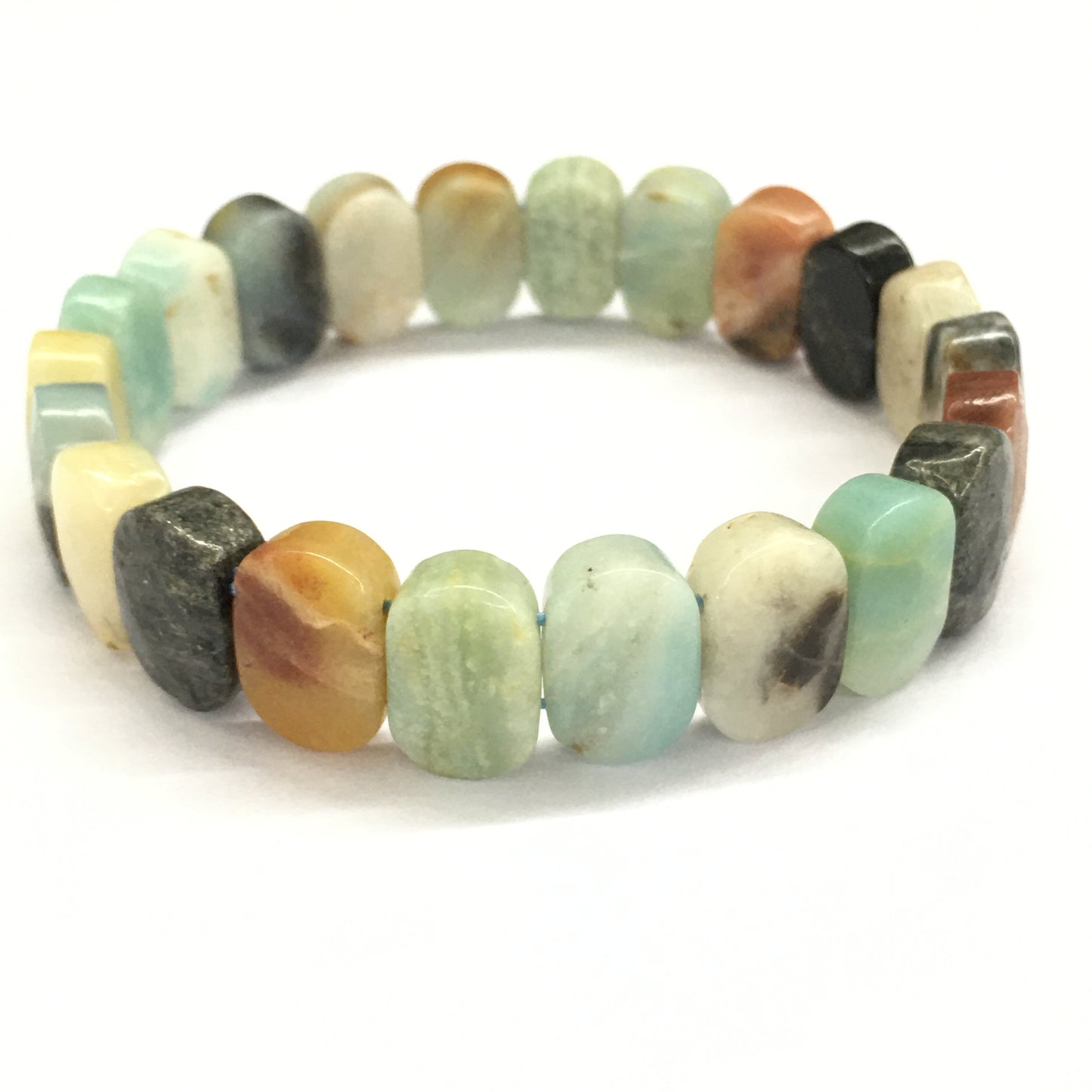 Black Cloudy Amazonite Faceted Oval 8X14mm Bracelet