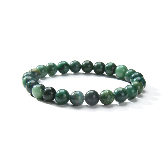 African Jade Round Beads Bracelet 8mm