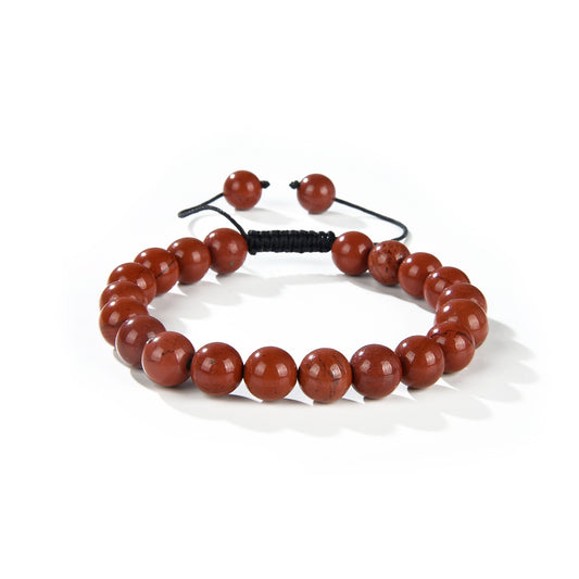 Red Jasper Round Beads Slide Bracelet 8mm