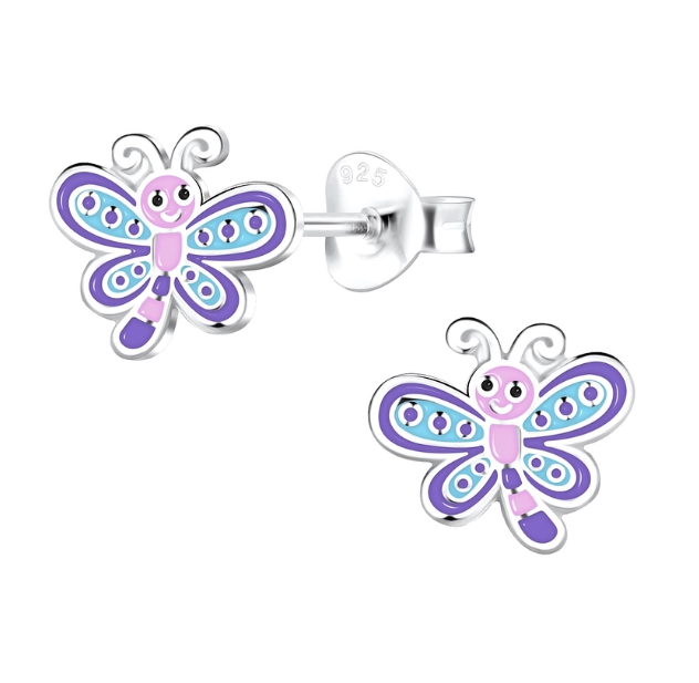 Silver Dragonfly Stud Earrings