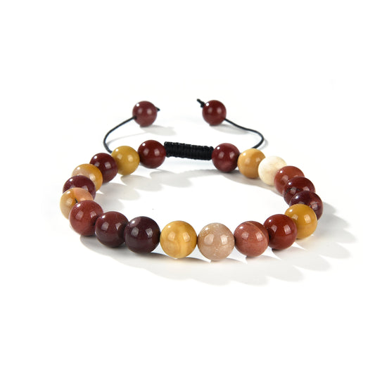 Mookaite Round Beads Slide Bracelet 8mm