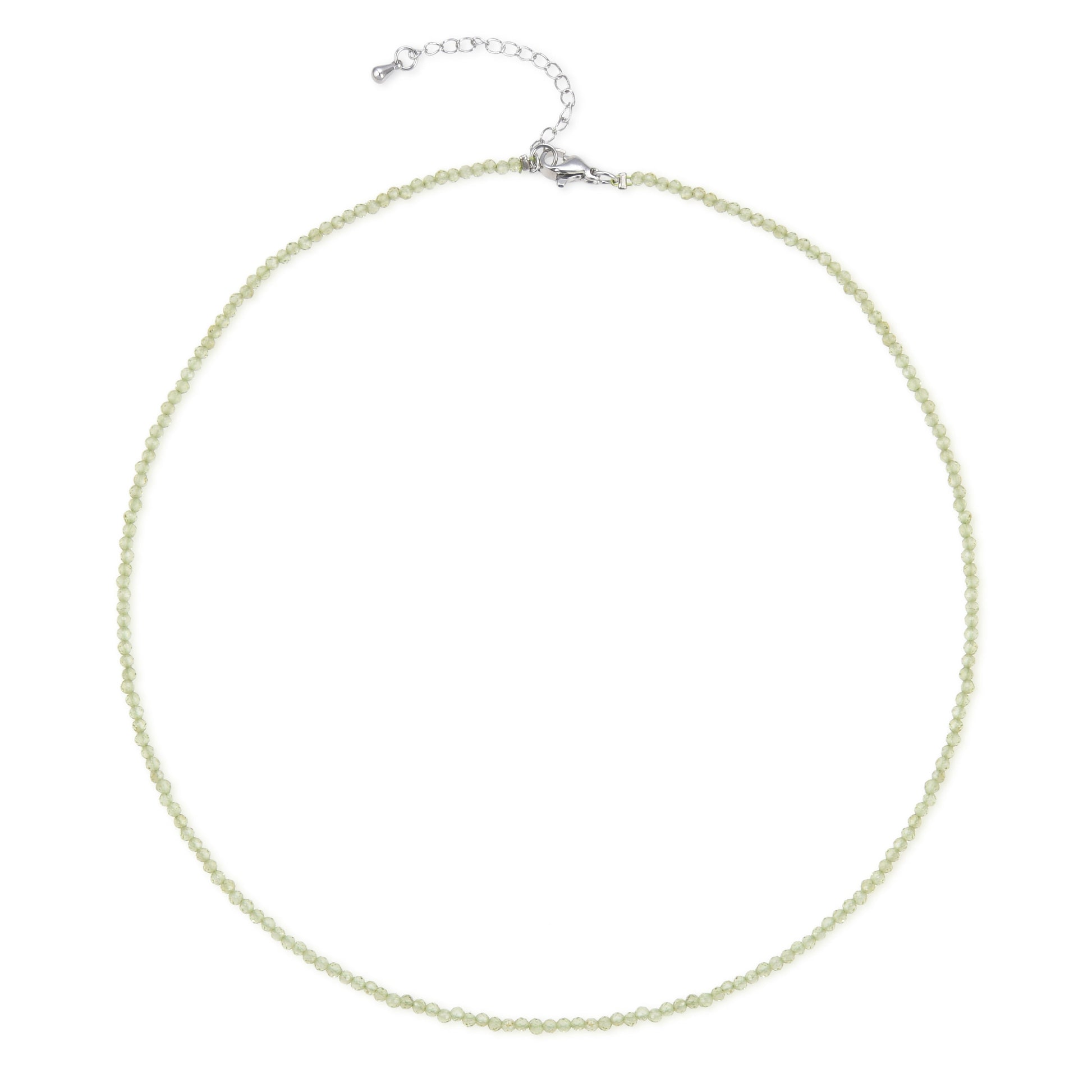 Peridot Super Precision Cut  Faceted Rounds 2mm Necklace